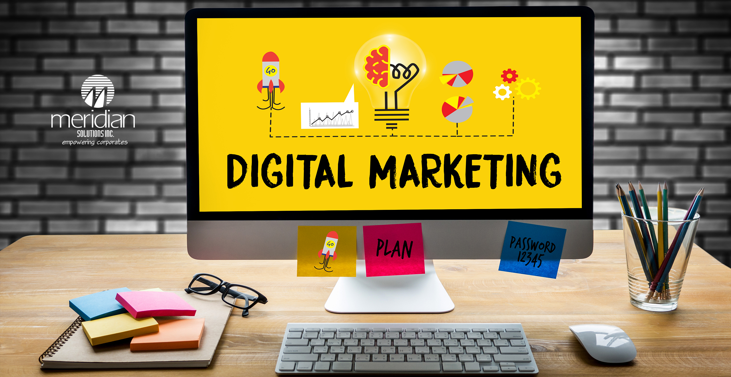 Digital Marketing Text on a Computer