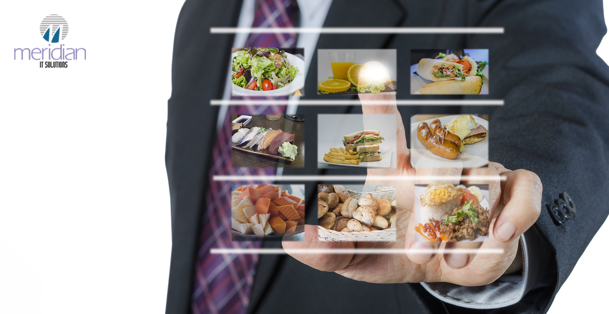 A Customer interacting with virtual Restaurant ERP interface