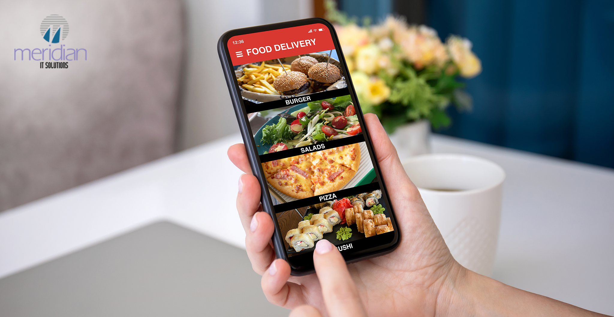Customer browsing White Label Delivery Platform app